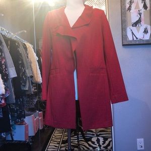 CAbi multi red checkered jacket